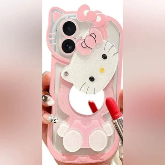 CASE cell phone protector compatible with IP 16 6.1, pink with mirror - Picture 2 of 3